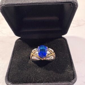Elegant Blue and Silver Ring